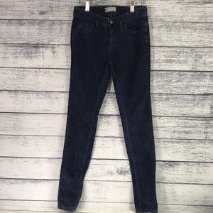 FREE PEOPLE-Corduroy Navy Blue Acid Wash Pants 👖